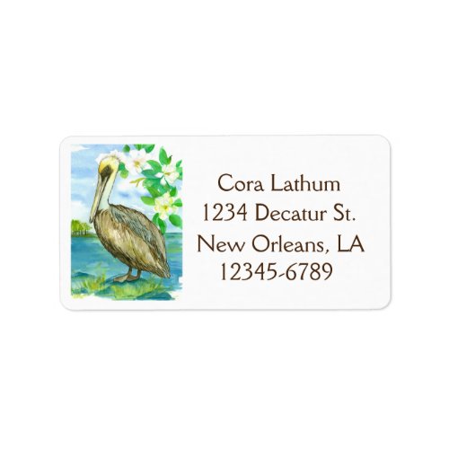 State Bird of Louisiana Pelican Return Address Label