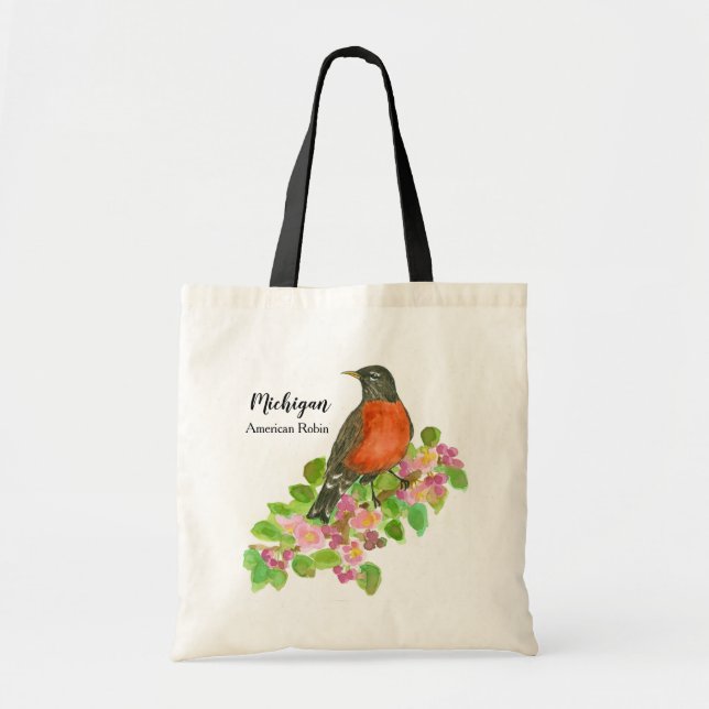 State Bird of Michigan American Robin Tote Bag (Front)