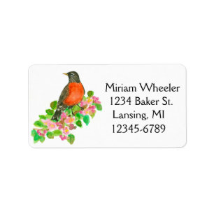 State Bird of Michigan Return Address Label