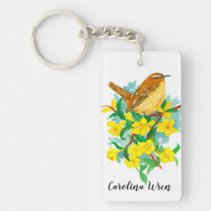 State Bird of South Carolina Wren Jessamine Keychain