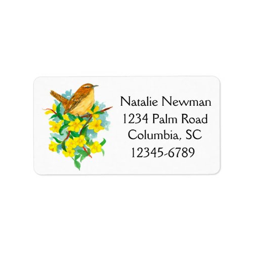 State Bird of South Carolina Wren Return Address Label