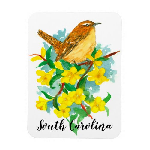 State Bird of South Carolina Wren Watercolor Magnet