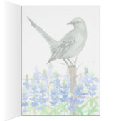 State Bird of Texas Mockingbird Watercolor Blank (Inside (Right))