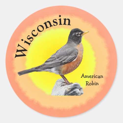 State Bird of Wisconsin Classic Round Sticker