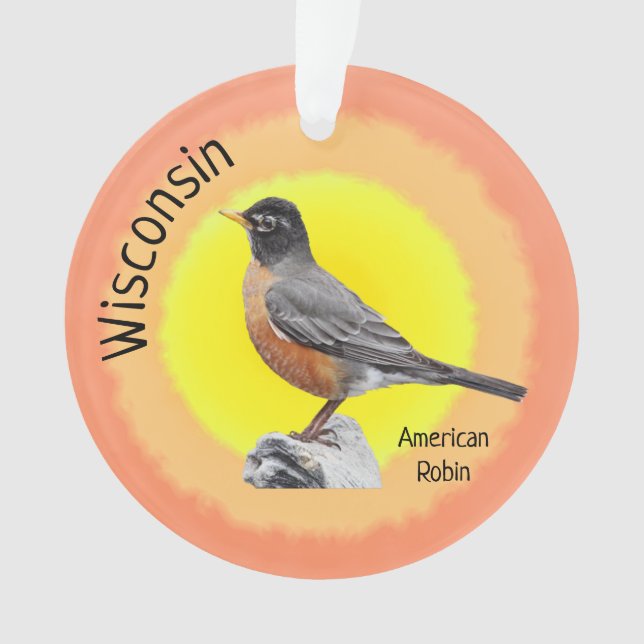 State Bird of Wisconsin Ornament (Front)