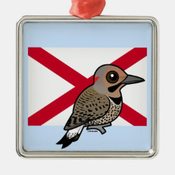 State Birdorable of Alabama: Northern Flicker Premium Square Ornament