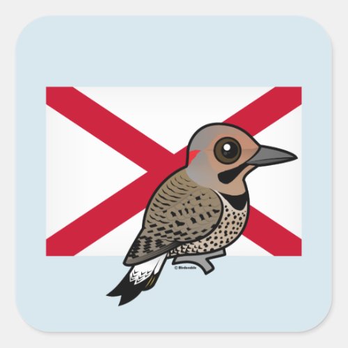 State Birdorable of Alabama Northern Flicker Square Sticker