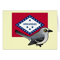 State Birdorable of Arkansas: Northern Mockingbird Greeting Card