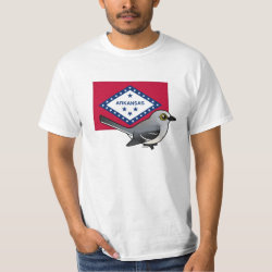 State Birdorable of Arkansas: Northern Mockingbird Men's Crew Value T-Shirt