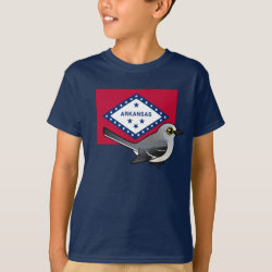 State Birdorable of Arkansas: Northern Mockingbird Kids' Hanes TAGLESS® T-Shirt