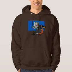 State Birdorable of Connecticut: American Robin Men's Basic Hooded Sweatshirt
