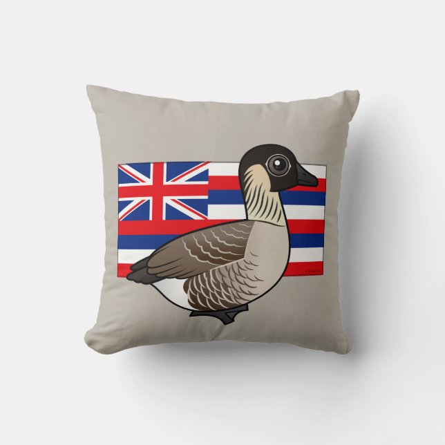 State Birdorable of Hawaii: Nene Throw Pillow (Front)