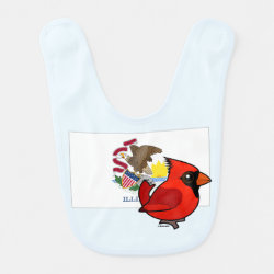 State Birdorable of Illinois: Northern Cardinal Baby Bib