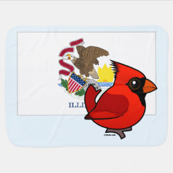 State Birdorable of Illinois: Northern Cardinal Baby Blanket