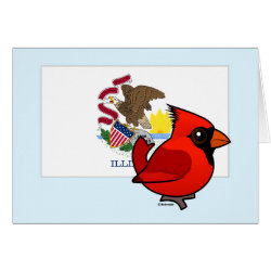 State Birdorable of Illinois: Northern Cardinal Greeting Card