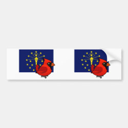 State Birdorable of Indiana: Northern Cardinal Bumper Sticker