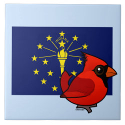State Birdorable of Indiana: Northern Cardinal Large Tile (6