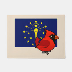 State Birdorable of Indiana: Northern Cardinal Door Mat (18