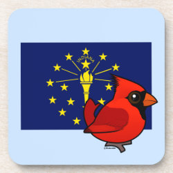 State Birdorable of Indiana: Northern Cardinal Beverage Coaster