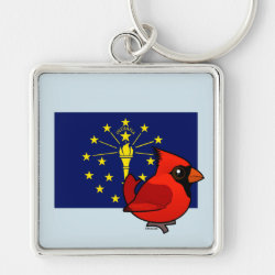 State Birdorable of Indiana: Northern Cardinal Premium Square Keychain