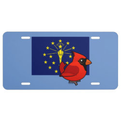 State Birdorable of Indiana: Northern Cardinal Aluminum License Plate