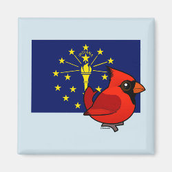 State Birdorable of Indiana: Northern Cardinal Square Magnet