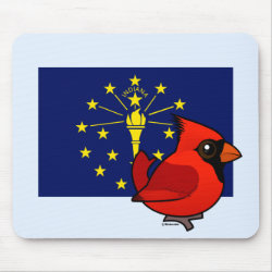State Birdorable of Indiana: Northern Cardinal Mousepad