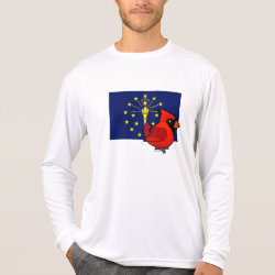 State Birdorable of Indiana: Northern Cardinal Men's Sport-Tek Competitor L/S T-shirt