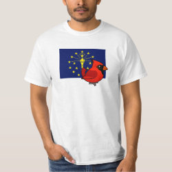 State Birdorable of Indiana: Northern Cardinal Men's Crew Value T-Shirt