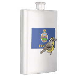 State Birdorable of Kansas: Western Meadowlark Stainless Steel Flask
