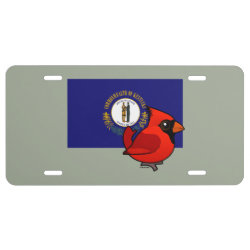 State Birdorable of Kentucky: Northern Cardinal Aluminum License Plate
