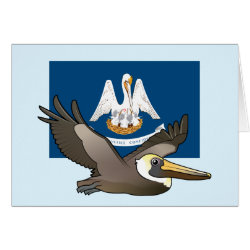 State Birdorable of Louisiana: Brown Pelican Greeting Card
