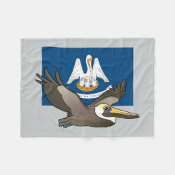 State Birdorable of Louisiana: Brown Pelican Fleece Blanket, 30