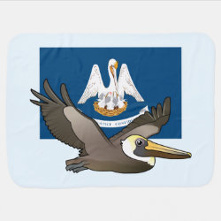 State Birdorable of Louisiana: Brown Pelican Baby Blanket