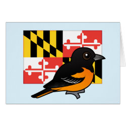 State Birdorable of Maryland: Baltimore Oriole Greeting Card