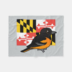 State Birdorable of Maryland: Baltimore Oriole Fleece Blanket, 30