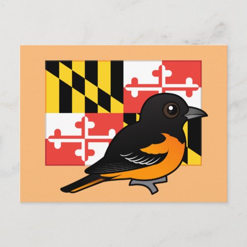 State Birdorable of Maryland Baltimore Oriole Postcard