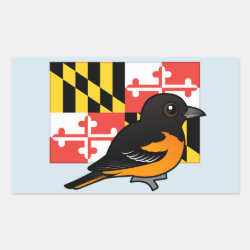 State Birdorable of Maryland: Baltimore Oriole Rectangle Sticker