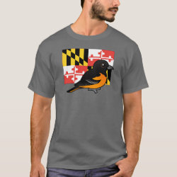 State Birdorable of Maryland: Baltimore Oriole Men's Basic Dark T-Shirt
