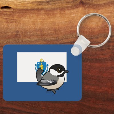 State Birdorable of Mass: Black-capped Chickadee Keychain