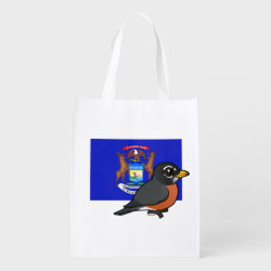 State Birdorable of Michigan: American Robin Reusable Grocery Bag