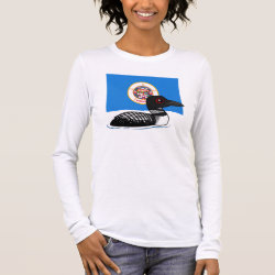 State Birdorable of Minnesota: Common Loon Women's Basic Long Sleeve T-Shirt