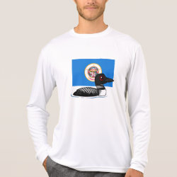 State Birdorable of Minnesota: Common Loon Men's Sport-Tek Competitor L/S T-shirt
