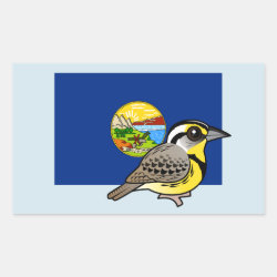 State Birdorable of Montana: Western Meadowlark Rectangle Sticker
