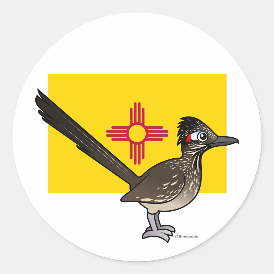 State Birdorable of New Mexico Roadrunner Classic Round Sticker Zazzle