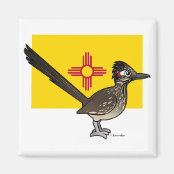 State Birdorable of New Mexico: Greater Roadrunner Square Magnet