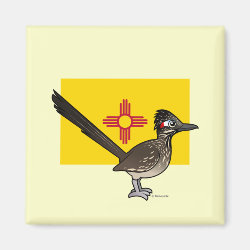 State Birdorable of New Mexico: Greater Roadrunner Square Magnet