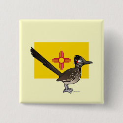 State Birdorable of New Mexico: Greater Roadrunner Square Button
