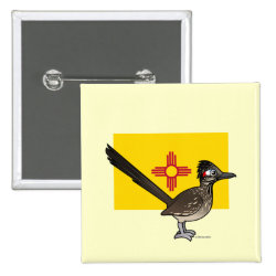 State Birdorable of New Mexico: Greater Roadrunner Square Button