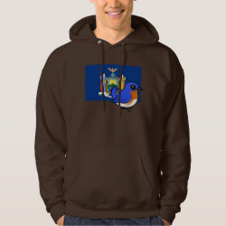 State Birdorable of New York: Eastern Bluebird Men's Basic Hooded Sweatshirt
